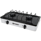 Estufa d gas 2 hornillas blanca acro porclanizado fost